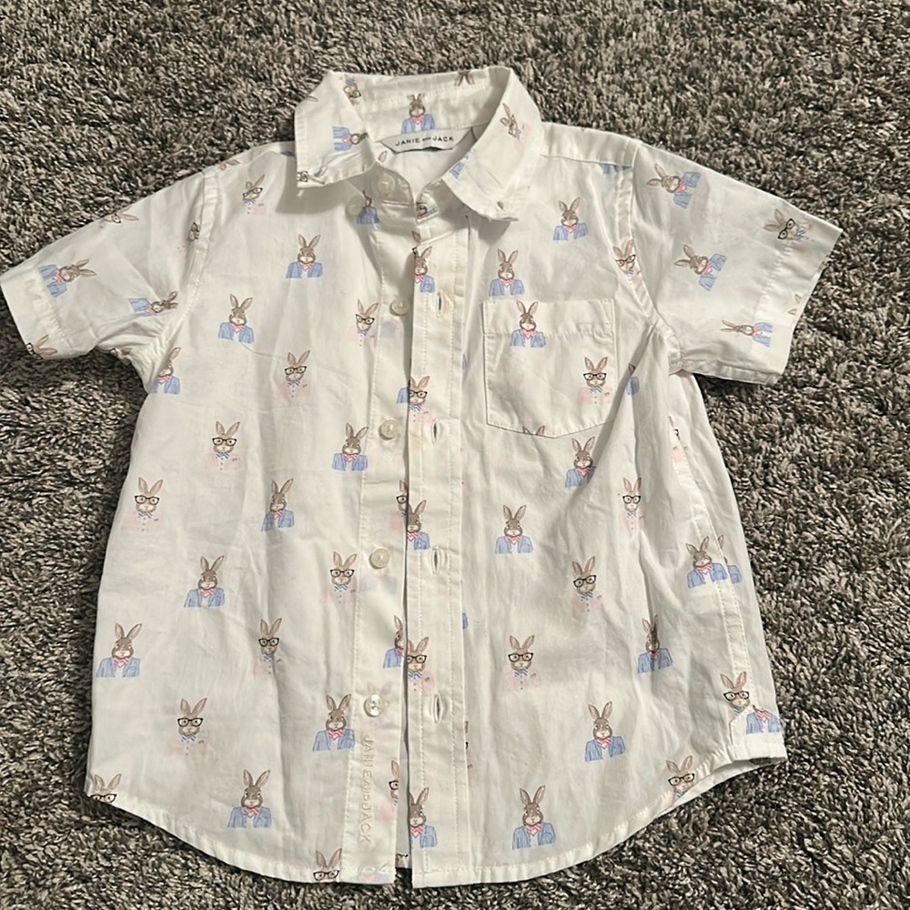 Janie and Jack toddler boys Easter Bunny buttondown 🐰